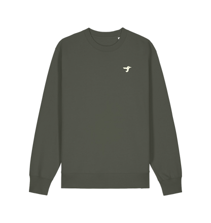 Khaki Printed Sweater Front