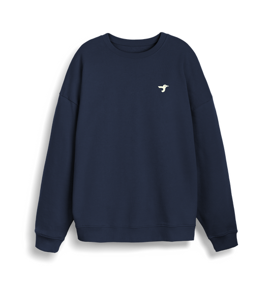 French Navy Printed Sweater Front
