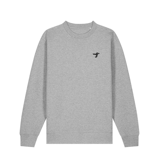 Heather Grey Printed Sweater Front