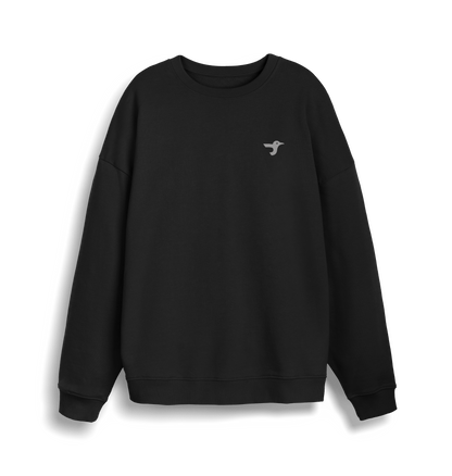 Black Printed Sweater Front