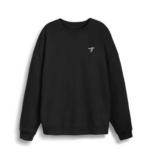 Black Printed Sweater Front