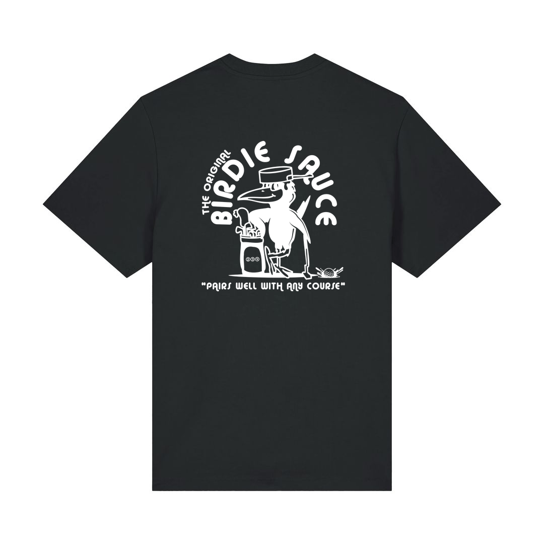 BIRDIE SAUCE OVERSIZED TEE - BLACK