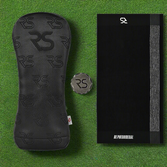 "ALL BLACK EVERYTHING" DRIVER COVER, TOWEL & BALL MARKER TRIO