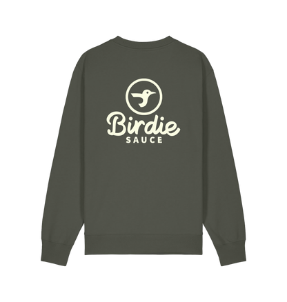 Khaki Printed Sweater Back